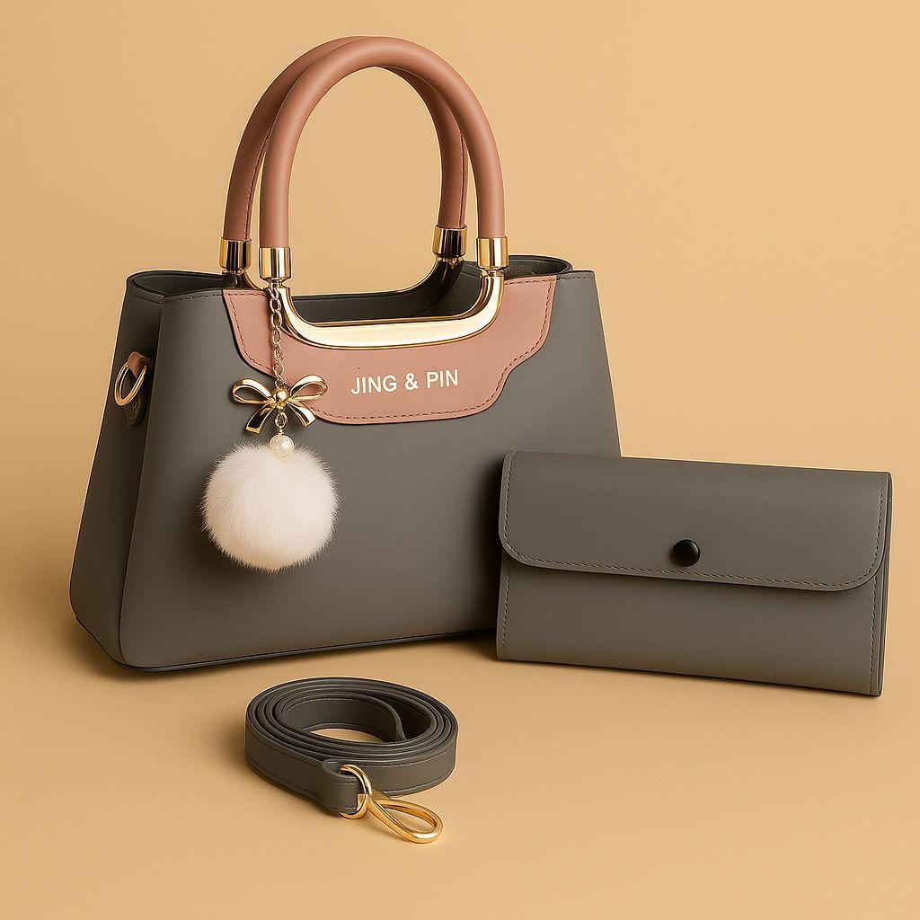 Premium 'JING & PIN' Ladies Handbag Collection with Clutch and Shoulder Strap